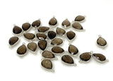6Pcs/ 10Pcs Smokey Quartz Connectors, Silver Plated Gemstone Connectors, Wholesale Jewelry Findings forJewelry Making, Bulk Charms