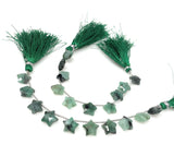 Emerald Gemstone Beads, Natural Emerald Hand Carved Star Beads, Jewelry Supplies, Wholesale Bulk Beads, 5” Strand/ 10 Beads, 10mm