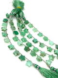 Natural Chrysoprase Gemstone Beads, Hand Carved Star Beads, Jewelry Supplies, Wholesale Bulk Beads, 5” Strand/ 10 Beads, 10mm