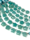 Natural Amazonite Gemstone Beads, Hand Carved Star Beads, Peruvian Amazonite Beads, Wholesale Bulk Beads, 5” Strand/ 10 Beads, 10.5mm