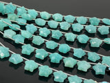 Natural Amazonite Gemstone Beads, Hand Carved Star Beads, Peruvian Amazonite Beads, Wholesale Bulk Beads, 5” Strand/ 10 Beads, 10.5mm
