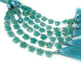 Natural Amazonite Gemstone Beads, Hand Carved Star Beads, Peruvian Amazonite Beads, Wholesale Bulk Beads, 5” Strand/ 10 Beads, 10.5mm