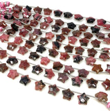 9- 10mm Rhodonite Gemstone Beads, Rare Rhodonite Hand Carved Star Beads, Jewelry Supplies, Wholesale Bulk Beads, 5” Strand/ 10 Beads