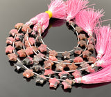 9- 10mm Rhodonite Gemstone Beads, Rare Rhodonite Hand Carved Star Beads, Jewelry Supplies, Wholesale Bulk Beads, 5” Strand/ 10 Beads