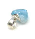 Larimar Heart Pendant, Larimar Sterling Silver Pendant, Bohemian Jewelry, Puffy Larimar Heart Pendant
