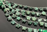 Emerald Gemstone Beads, Natural Emerald Hand Carved Star Beads, Jewelry Supplies, Wholesale Bulk Beads, 5” Strand/ 10 Beads, 10mm