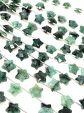 Emerald Gemstone Beads, Natural Emerald Hand Carved Star Beads, Jewelry Supplies, Wholesale Bulk Beads, 5” Strand/ 10 Beads, 10mm
