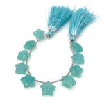 Natural Amazonite Gemstone Beads, Hand Carved Star Beads, Peruvian Amazonite Beads, Wholesale Bulk Beads, 5” Strand/ 10 Beads, 10.5mm