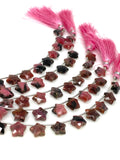 9- 10mm Rhodonite Gemstone Beads, Rare Rhodonite Hand Carved Star Beads, Jewelry Supplies, Wholesale Bulk Beads, 5” Strand/ 10 Beads