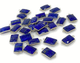 9Pcs/ 10 Pcs Lapis Lazuli Connectors, Silver Plated Lapis Lazuli Connector Links, Bulk Jewelry Findings