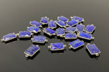 9Pcs/ 10 Pcs Lapis Lazuli Connectors, Silver Plated Lapis Lazuli Connector Links, Bulk Jewelry Findings
