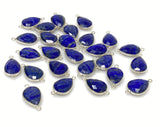 13 Pcs Lapis Lazuli Connectors, Silver Plated Lapis Lazuli Connector Links, Bulk Jewelry Findings