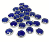 12Pcs / 13Pcs Lapis Lazuli Charms, Silver Plated Lapis Lazuli Gemstone Charms, Bulk Jewelry Findings