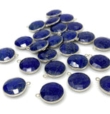 12Pcs / 13Pcs Lapis Lazuli Charms, Silver Plated Lapis Lazuli Gemstone Charms, Bulk Jewelry Findings
