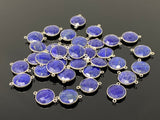 10Pcs / 12 Pcs Lapis Lazuli Connectors, Silver Plated Lapis Lazuli Connector Links, Bulk Jewelry Findings, 21x15.5mm