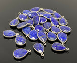 9Pcs/10 Pcs Lapis Lazuli Charms, Silver Plated Lapis Lazuli Gemstone Charms, Bulk Jewelry Supplies