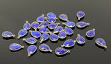 9Pcs/10 Pcs Lapis Lazuli Charms, Silver Plated Lapis Lazuli Gemstone Charms, Bulk Jewelry Supplies