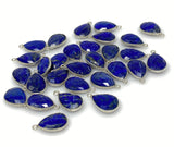 9Pcs/10 Pcs Lapis Lazuli Charms, Silver Plated Lapis Lazuli Gemstone Charms, Bulk Jewelry Supplies