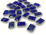 9Pcs Lapis Lazuli Charms, Silver Plated Lapis Lazuli Gemstone Charms, Bulk Jewelry Supplies