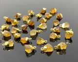 10 Pcs Raw Citrine Electroplated Charms , Natural Citrine Rough Pendant Charms, Bulk Wholesale Jewelry Supplies, 12mm- 15mm