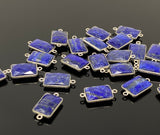 9Pcs/ 10 Pcs Lapis Lazuli Connectors, Silver Plated Lapis Lazuli Connector Links, Bulk Jewelry Findings