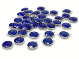 10Pcs / 12 Pcs Lapis Lazuli Connectors, Silver Plated Lapis Lazuli Connector Links, Bulk Jewelry Findings, 21x15.5mm