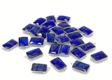 9Pcs Lapis Lazuli Charms, Silver Plated Lapis Lazuli Gemstone Charms, Bulk Jewelry Supplies