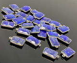 9Pcs Lapis Lazuli Charms, Silver Plated Lapis Lazuli Gemstone Charms, Bulk Jewelry Supplies