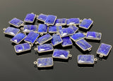 9Pcs Lapis Lazuli Charms, Silver Plated Lapis Lazuli Gemstone Charms, Bulk Jewelry Supplies