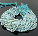 13" Natural Larimar Gemstone Beads, Genuine Dominican Republic Larimar Beads - AA Quality, Bulk Wholesale Jewelry Supplies, Healing Crystal
