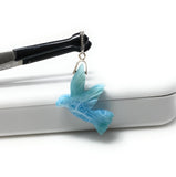 14g Rare Large Larimar Bird Pave Diamond Pendant, Silver Bohemian Jewelry, Dominican Republic Larimar Pendant, Larimar Bird Pendant