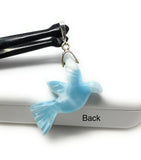 14g Rare Large Larimar Bird Pave Diamond Pendant, Silver Bohemian Jewelry, Dominican Republic Larimar Pendant, Larimar Bird Pendant