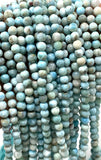13" Natural Larimar Gemstone Beads, Genuine Dominican Republic Larimar Beads - AA Quality, Bulk Wholesale Jewelry Supplies, Healing Crystal
