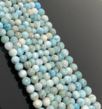 13" Natural Larimar Gemstone Beads, Genuine Dominican Republic Larimar Beads - AA Quality, Bulk Wholesale Jewelry Supplies, Healing Crystal