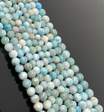 13" Natural Larimar Gemstone Beads, Genuine Dominican Republic Larimar Beads - AA Quality, Bulk Wholesale Jewelry Supplies, Healing Crystal