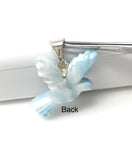 12g Rare Large Larimar Bird Pendant, Silver Bohemian Jewelry, Dominican Republic Larimar Pendant