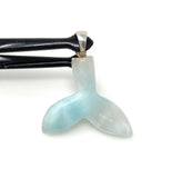 14g Larimar Mermaid Tail Pendant, Sterling Silver Pendant, Bohemian Jewelry, Larimar Whale Tail Pendant