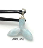12g Larimar Mermaid Tail Pendant, Sterling Silver Pendant, Bohemian Jewelry, Larimar Whale Tail Pendant