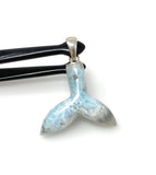 10g Larimar Mermaid Tail Pendant, Sterling Silver Pendant, Bohemian Jewelry, Larimar Whale Tail Pendant