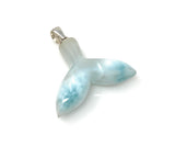 18g Larimar Mermaid Tail Pendant, Sterling Silver Pendant, Bohemian Jewelry, Larimar Whale Tail Pendant