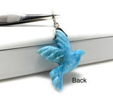8g Rare Large Larimar Bird Pendant, Silver Bohemian Jewelry, Dominican Republic Larimar Pendant