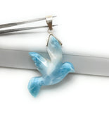 16g Rare Large Larimar Bird Pendant, Silver Bohemian Jewelry, Dominican Republic Larimar Pendant