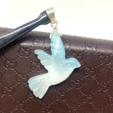 10g Rare Large Larimar Bird Pendant, Silver Bohemian Jewelry, Dominican Republic Larimar Pendant