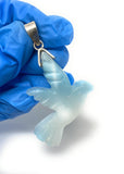 10g Rare Large Larimar Bird Pendant, Silver Bohemian Jewelry, Dominican Republic Larimar Pendant