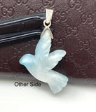 10g Rare Large Larimar Bird Pendant, Silver Bohemian Jewelry, Dominican Republic Larimar Pendant