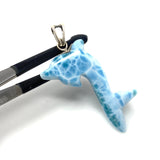 14g Larimar Dolphin Pendant, Larimar Pendant, Bohemian Jewelry, Dominican Republic Larimar Pendant