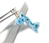 14g Turtleback Larimar Dolphin Pendant, Caribbean Larimar Pendant, Atlantis Stone Bohemian Jewelry, Dominican Republic Larimar Pendant