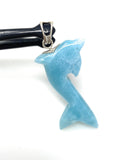 16g Larimar Dolphin Pendant, Larimar Pendant, Bohemian Jewelry, Dominican Republic Larimar Pendant
