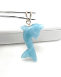 16g Larimar Dolphin Pendant, Larimar Pendant, Bohemian Jewelry, Dominican Republic Larimar Pendant