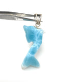 12g Larimar Dolphin Pendant, Larimar Pendant, Bohemian Jewelry, Dominican Republic Larimar Pendant